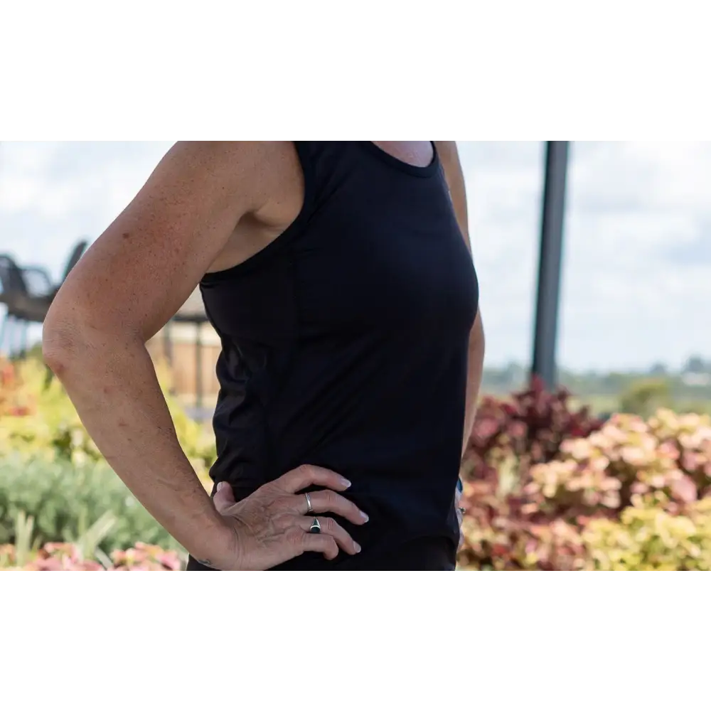 Gmaxx Black Racer Back Singlets