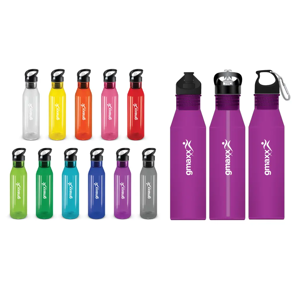 Gmaxx Drink Bottles with assorted lids