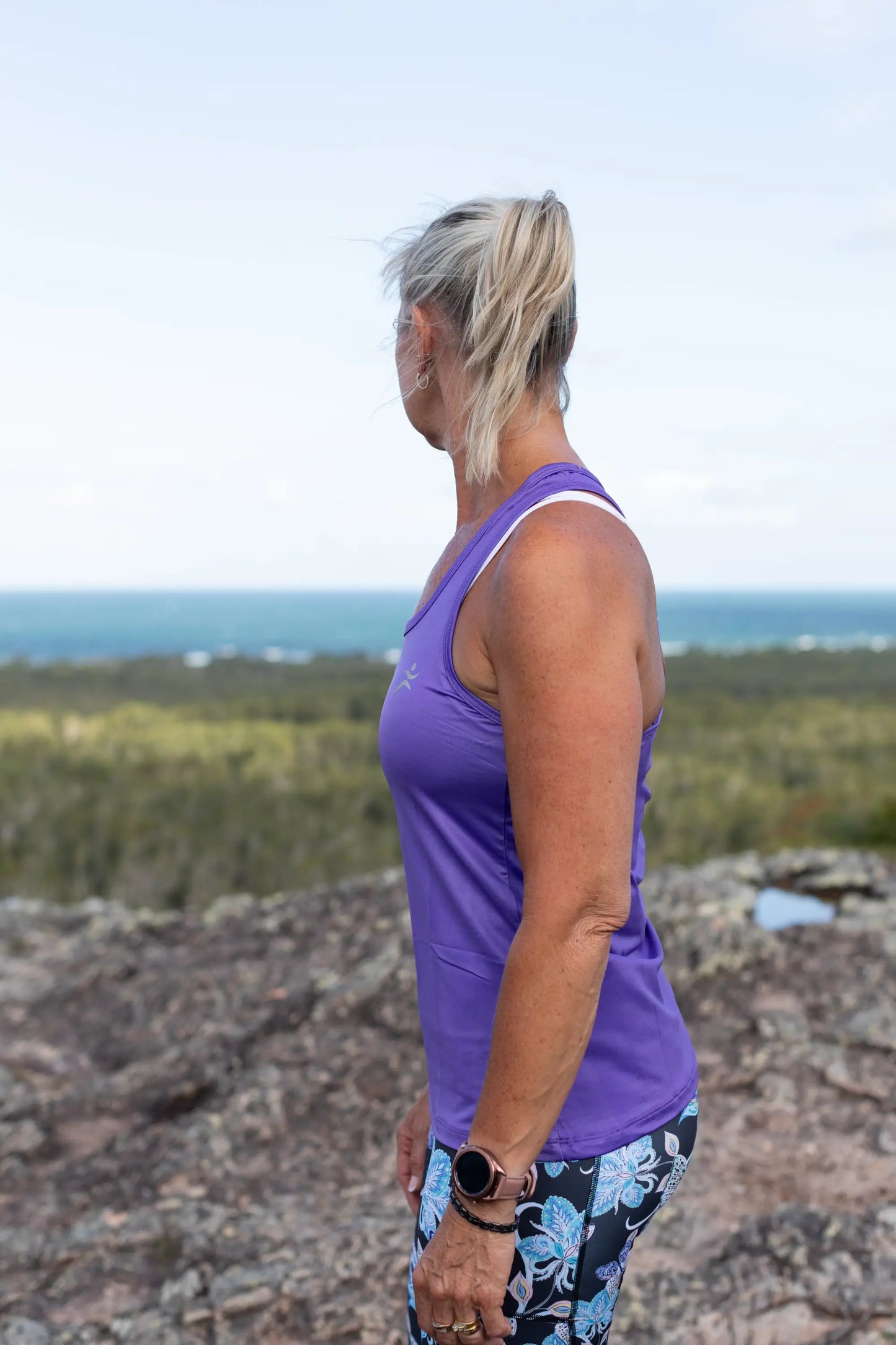 Gmaxx Purple Strappy Back Sports Top
