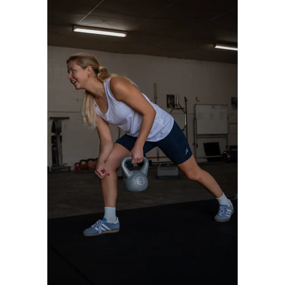 Gmax Navy Bike shorts - High waist, wide waistband for total support . Two side pockets plus a Coin pocket in the waist band.
