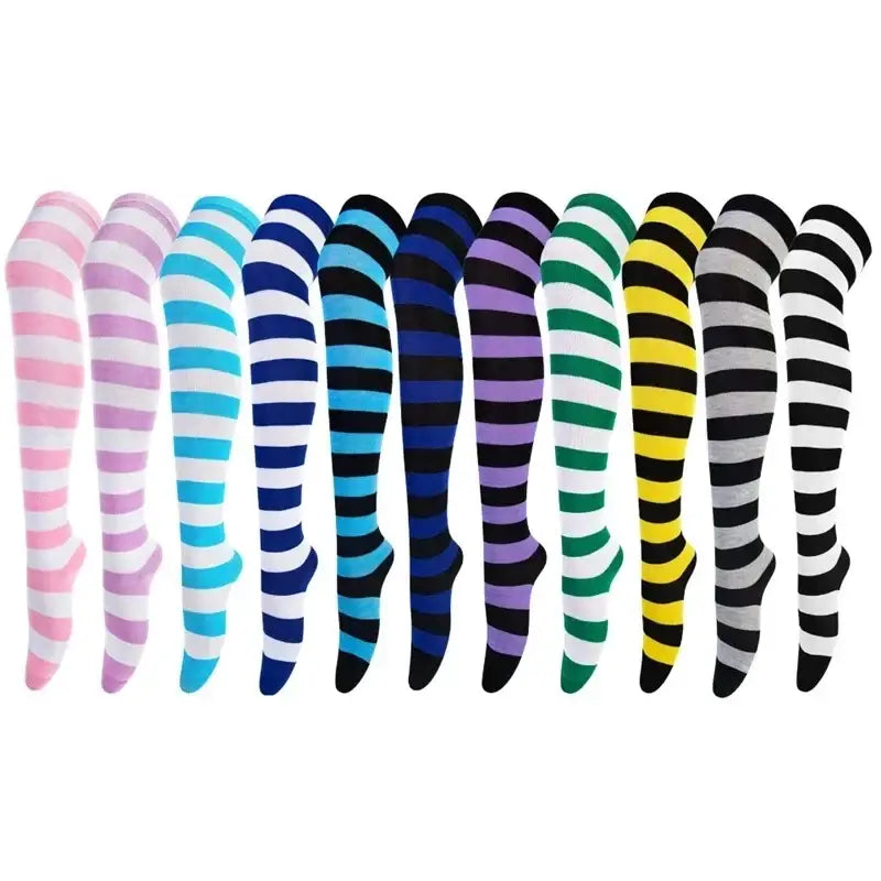 Thigh High Assorted Coloured Socks - gmaxx