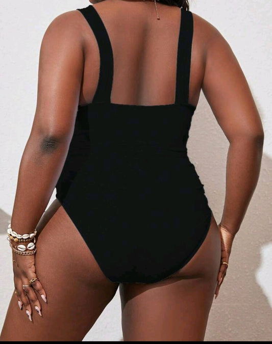 Black Ruched Swimmers - Plus sizes