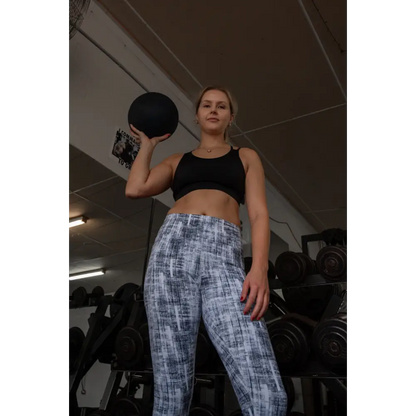 Ann 3/4 Leggings. Patterned Capri Leggings with Pocket Moisture Wicking - Ladies Leggings