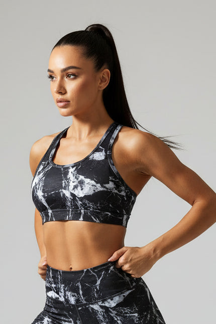 Black Marble 2 Sports Crop - gmaxx