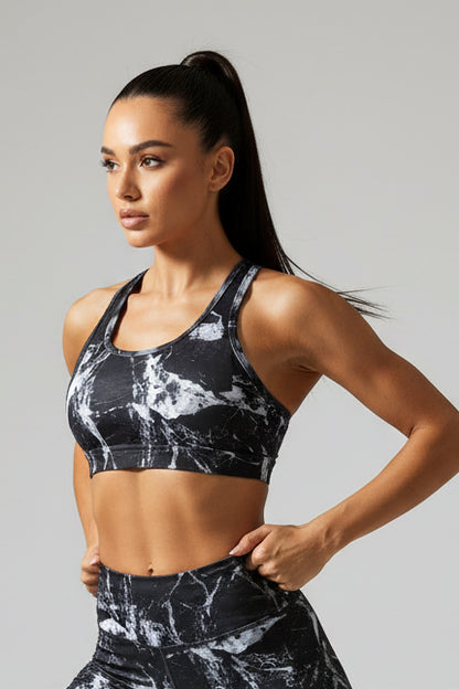 Black Marble 2 Sports Crop - gmaxx