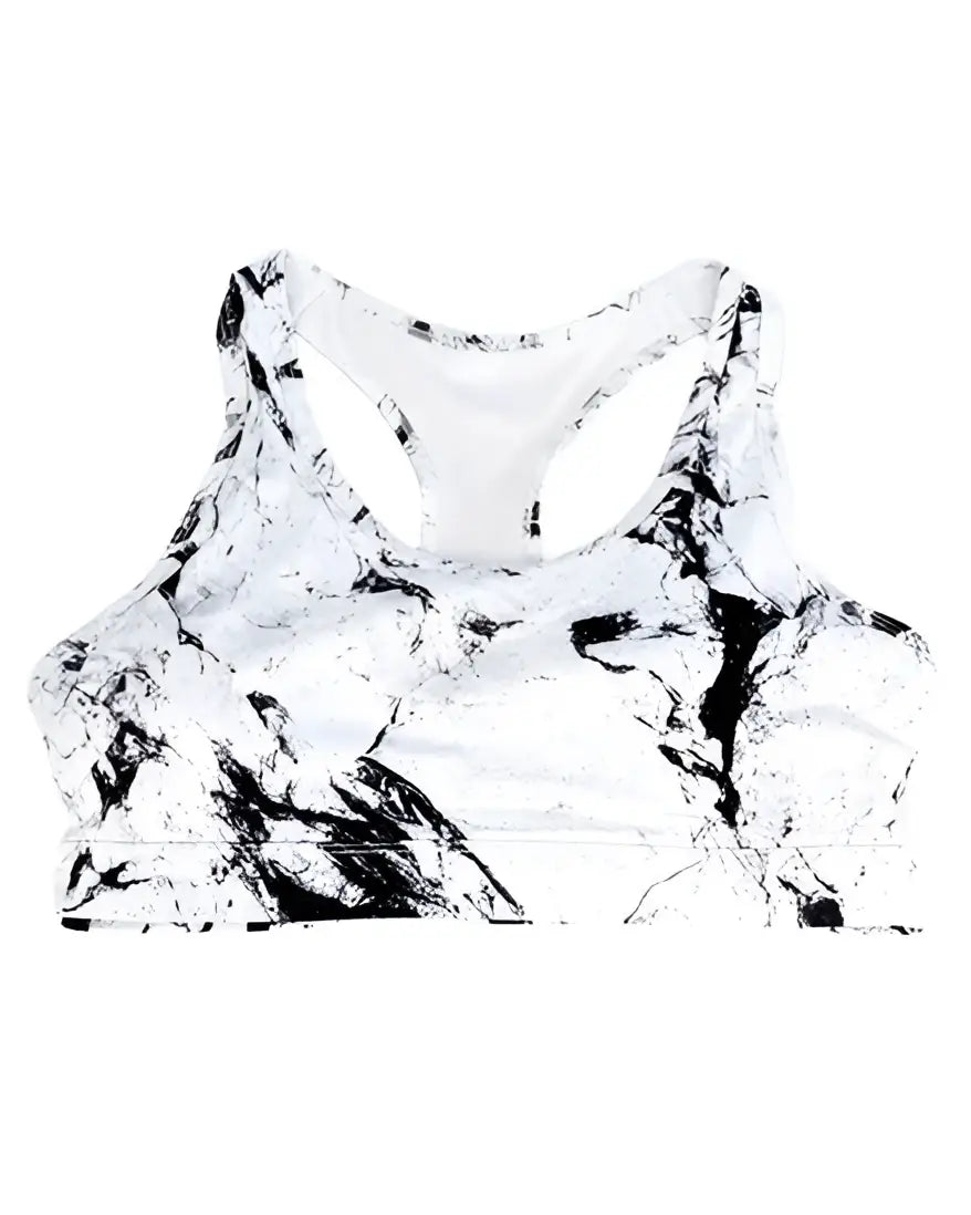 White Marble Sports Crop - gmaxx