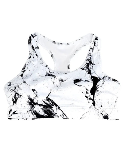 White Marble Sports Crop - gmaxx