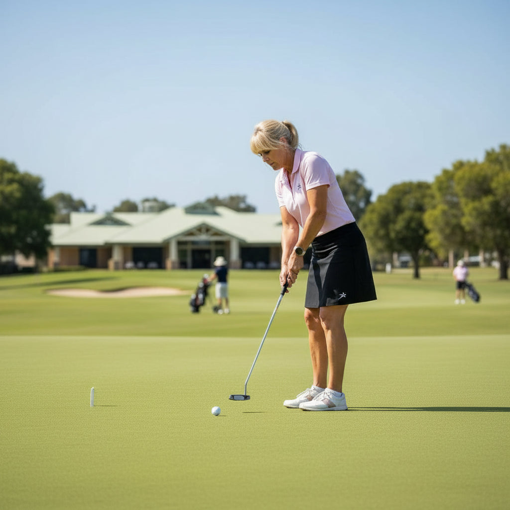 Black Longer Skort with Pockets - Skorts for golf and lawn bowls