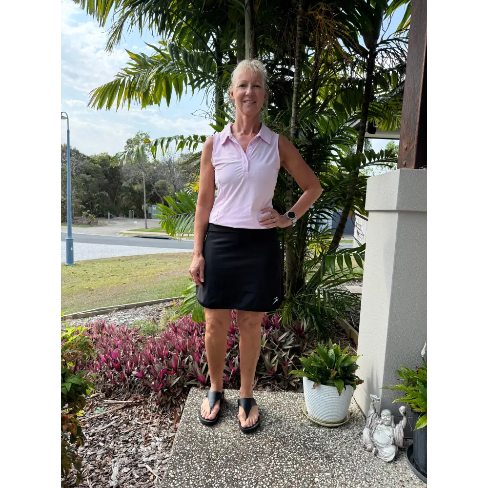 Black Longer Skort with Pockets - Skorts