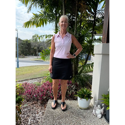 Black Longer Skort with Pockets - Skorts