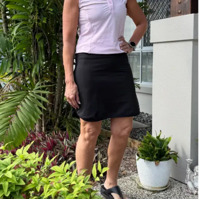 Black Longer Skort with Pockets - Skorts