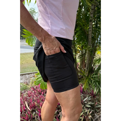 Black Longer Skort with Pockets - Skorts for golf and lawn bowls
