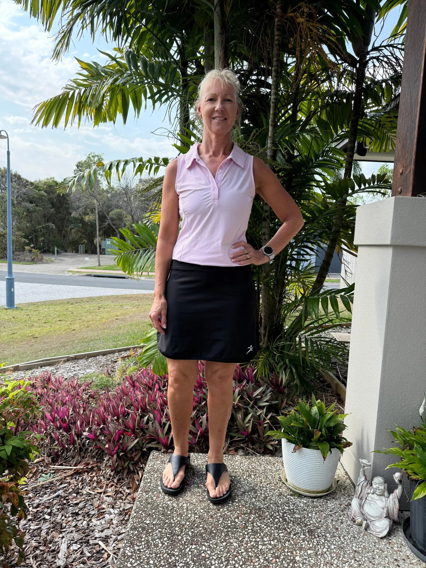 Black Longer Skort with Pockets - Skorts