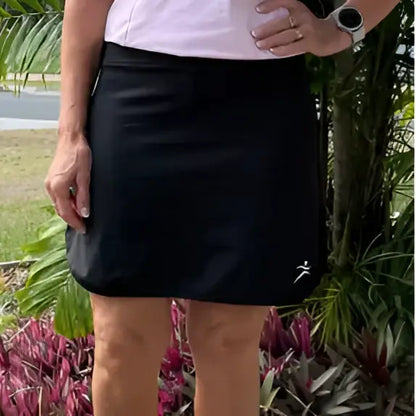 Black Longer Skort with Pockets - Skorts