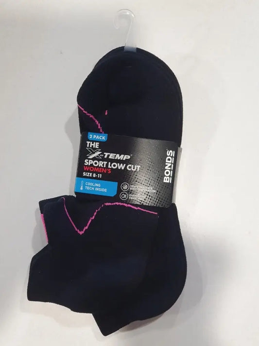 Bonds Ladies 2 Pack Socks - The X-Temp Sport Low Cut - gmaxx