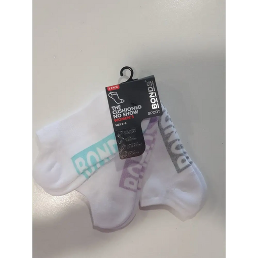 Bonds Ladies  3 Pack Socks - The CUSHIONED No Show - gmaxx