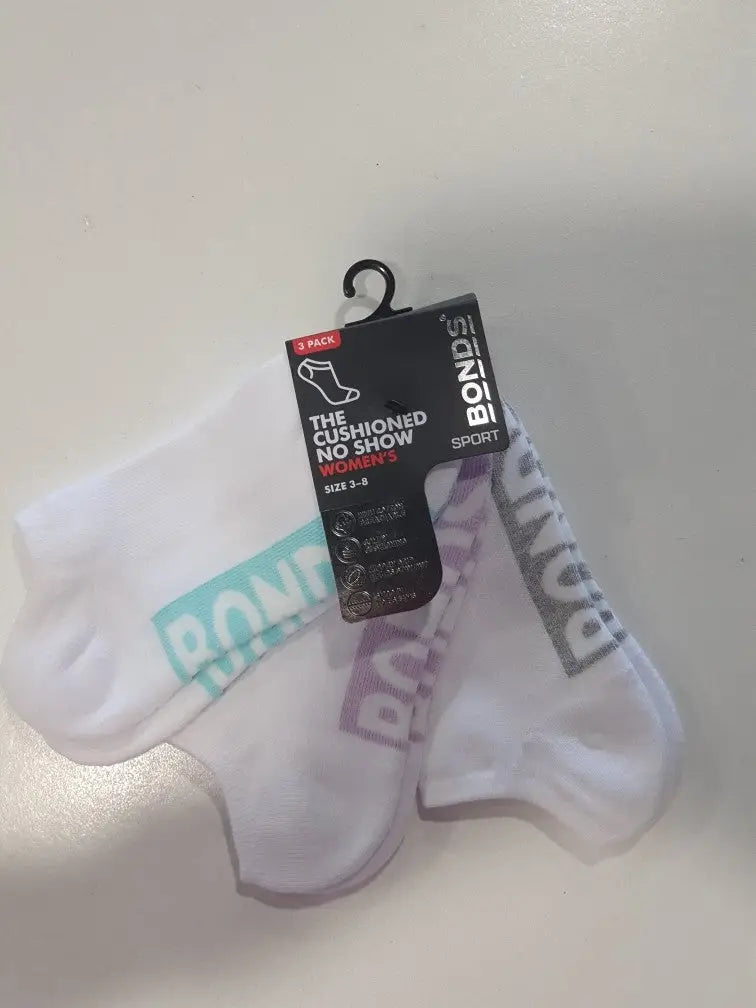 Bonds Ladies  3 Pack Socks - The CUSHIONED No Show - gmaxx