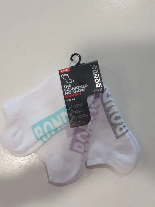 Bonds Ladies  3 Pack Socks - The CUSHIONED No Show - gmaxx