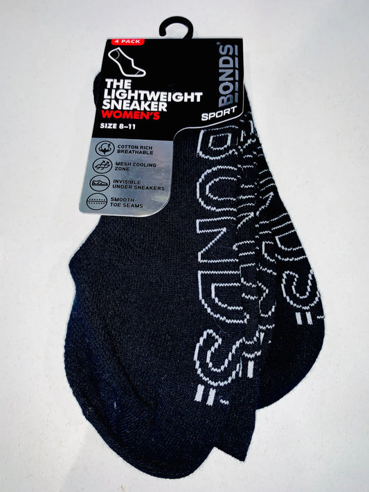 Bonds Ladies 4 Pack Socks - The LIGHTWEIGHT SNEAKER - gmaxx
