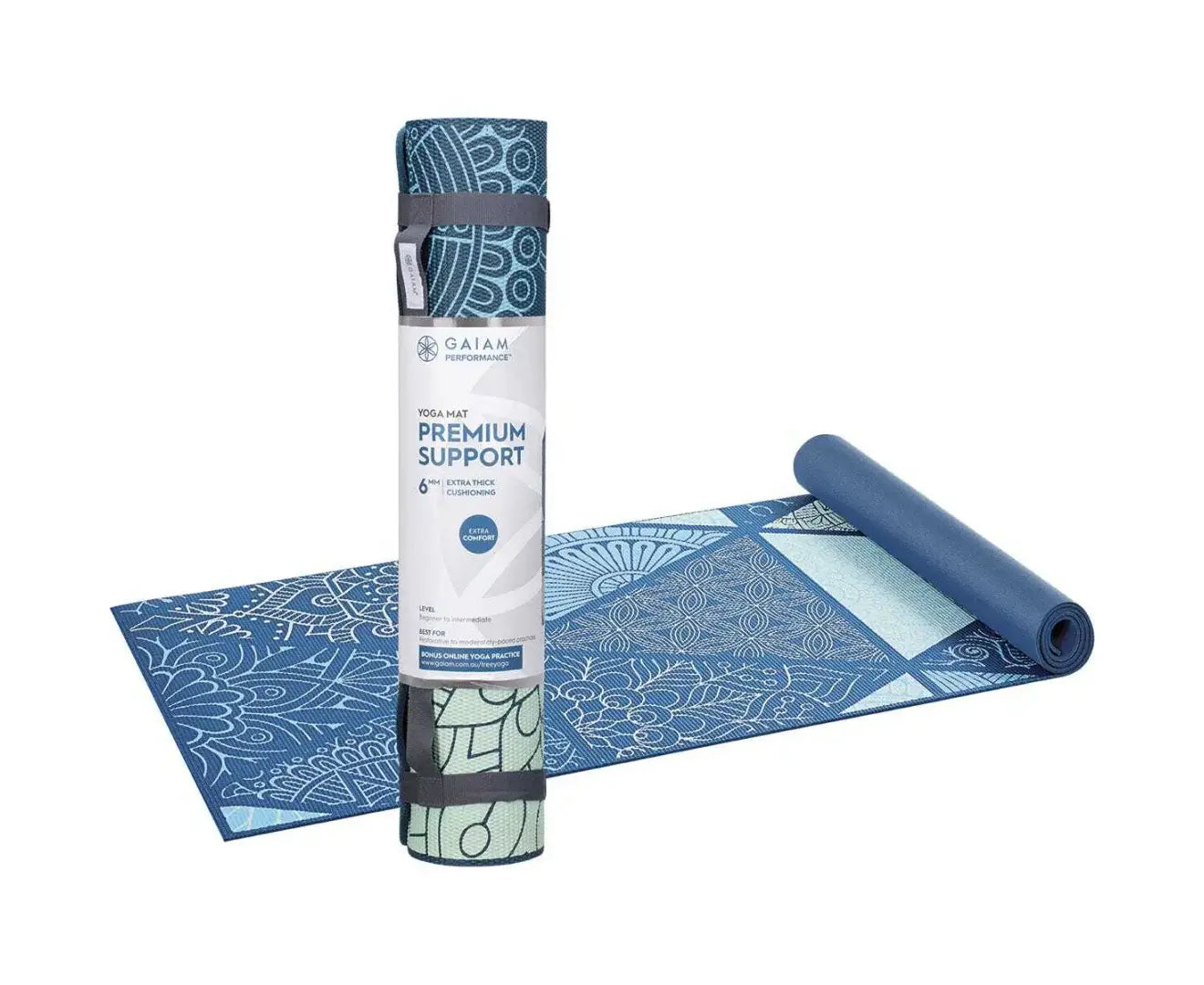Gaiam Premium Support Seaglass 6mm Yoga Mat - gmaxx