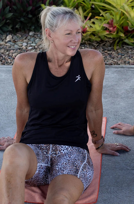 Gmaxx Black Racer Back Singlets