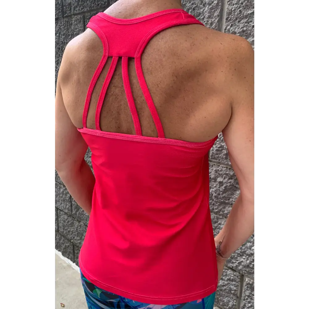 Gmaxx BREEZE 'Hot Pink' Strappy Back Sports Top