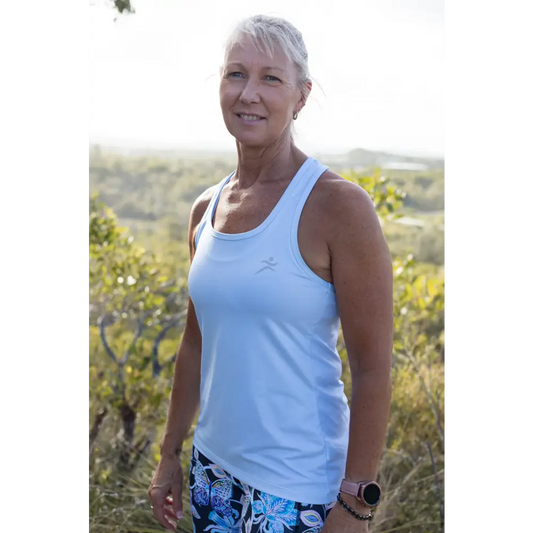 Gmaxx Ice Blue Strappy Back Sports Top