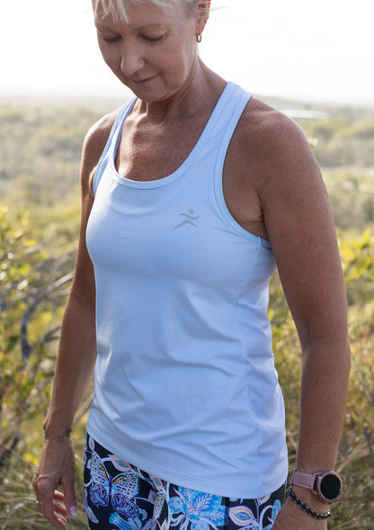 Gmaxx Ice Blue Strappy Back Sports Top