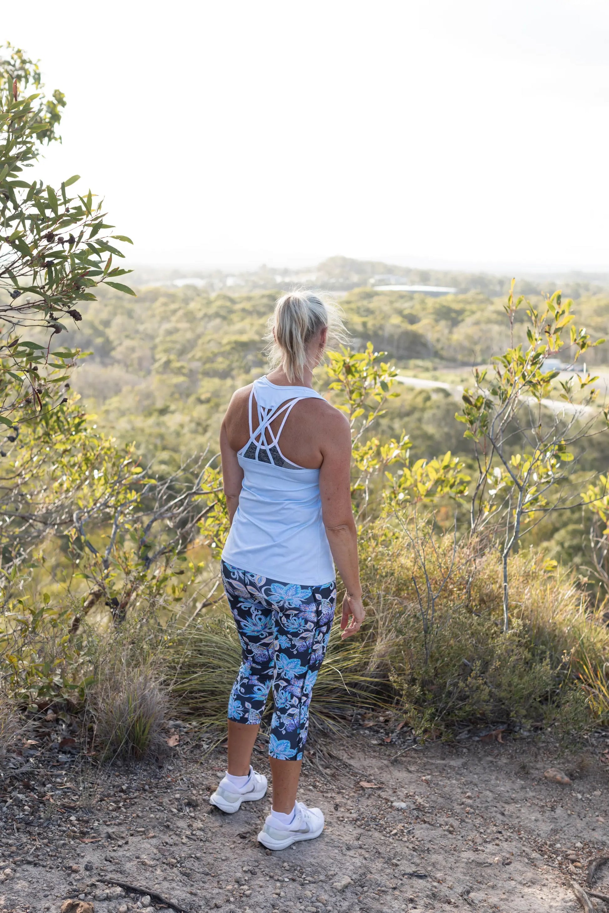 Gmaxx Ice Blue Strappy Back Sports Top