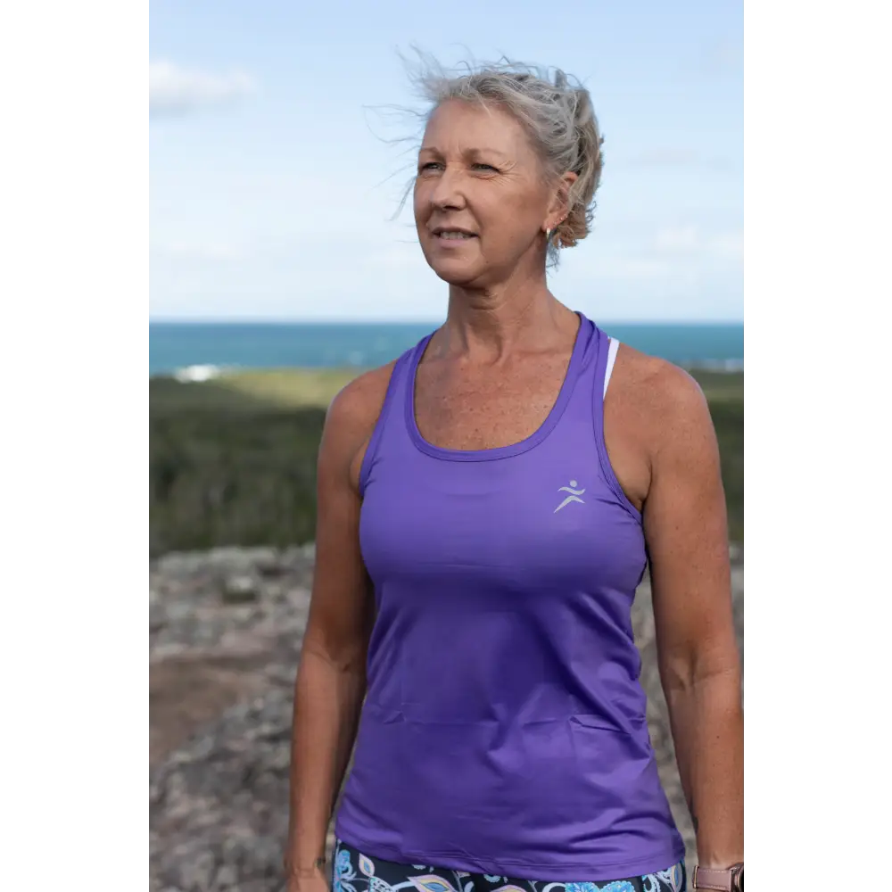 Gmaxx Purple Strappy Back Sports Top