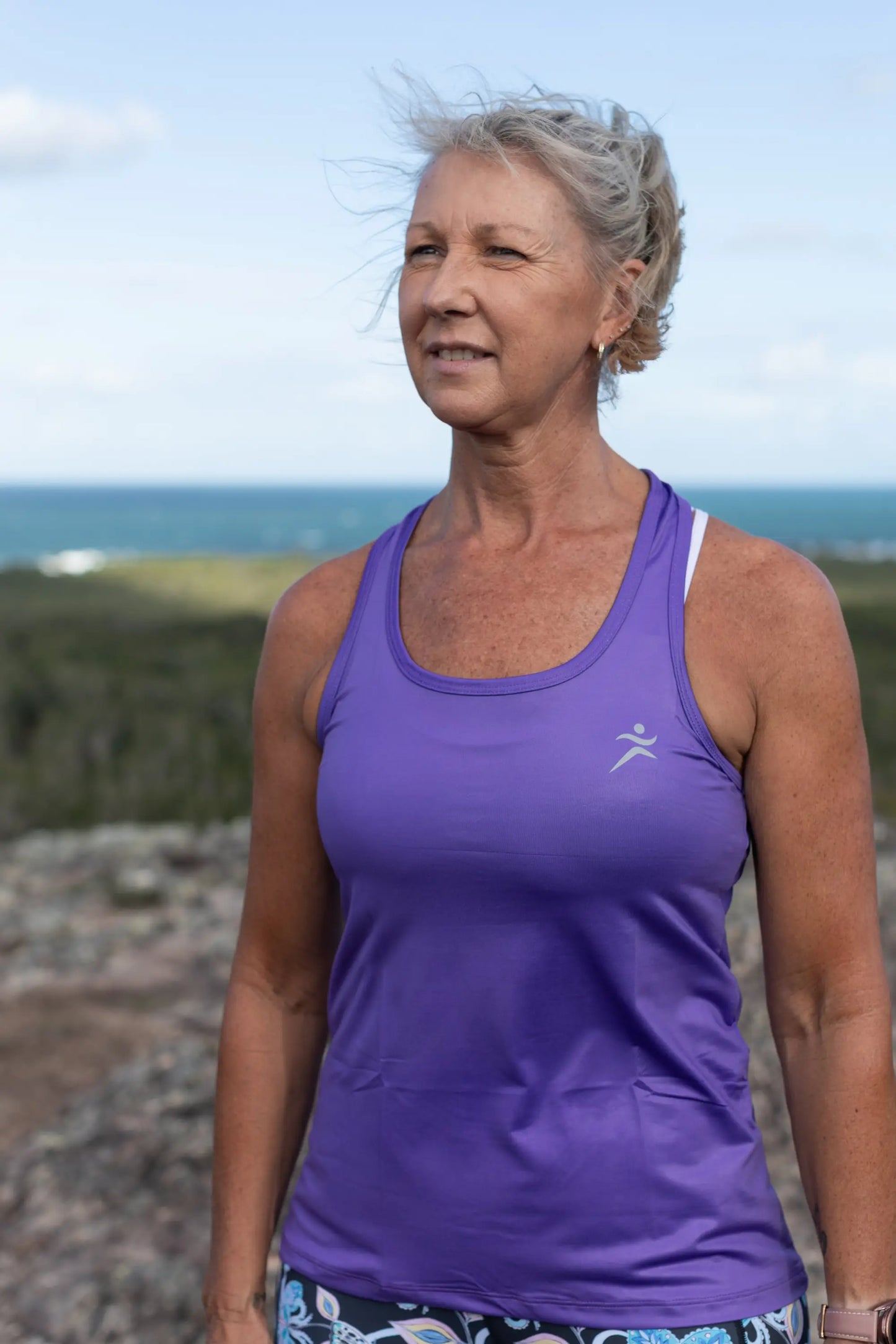 Gmaxx Purple Strappy Back Sports Top