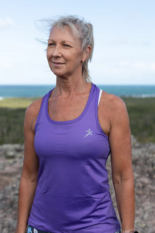 Gmaxx Purple Strappy Back Sports Top