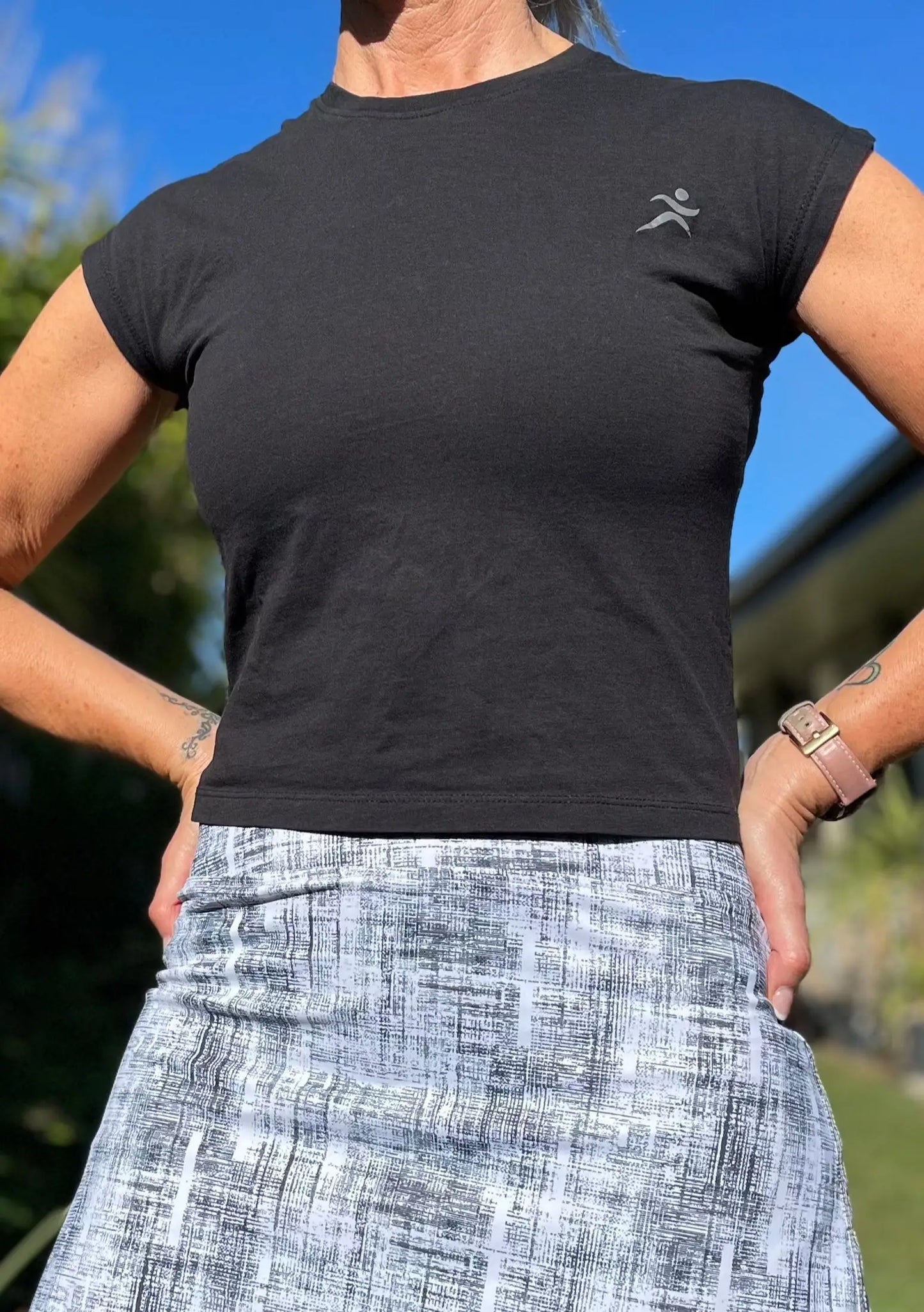 Holli Cap Sleeve Tee. Available in White, Navy, Black, Seafoam and Pink