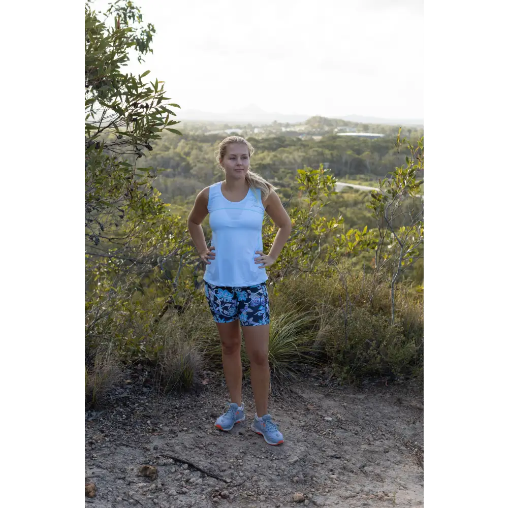 Ice Blue Full Back Singlets. XS - XXXL