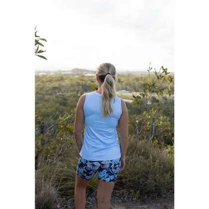 Ice Blue Full Back Singlets. XS - XXXL