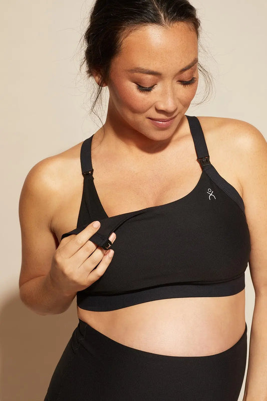 All the comfort of our hugely popular Chloe Crop, with easy front clips for nursing! This low to medium support crop is designed for everyday wear or low impact exercise like walking, yoga or pilates. You’ll soon be living in your Chloe Crop on days home with bub or when running errands! 
