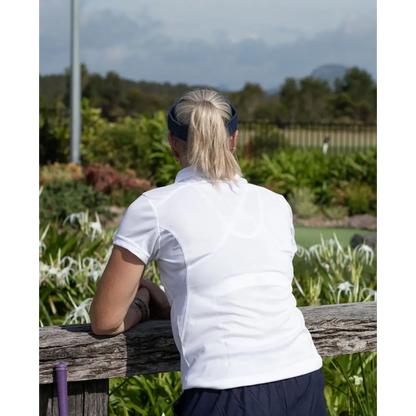 Ladies Accelerator Polo. A contemporary white Polo suitable for both sporting, corporate and casual wear