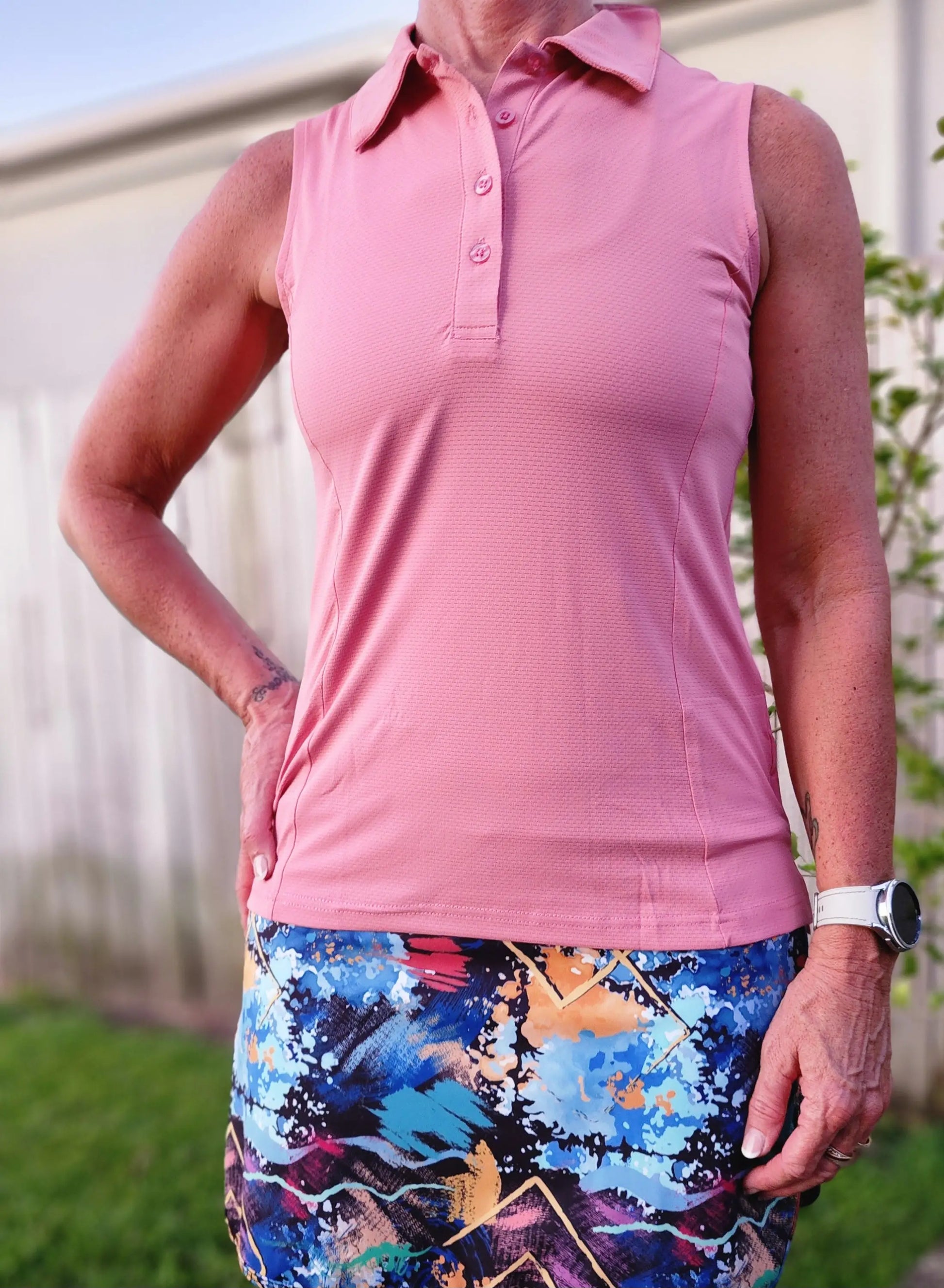 Ladies Sleeveless Polo - gmaxx