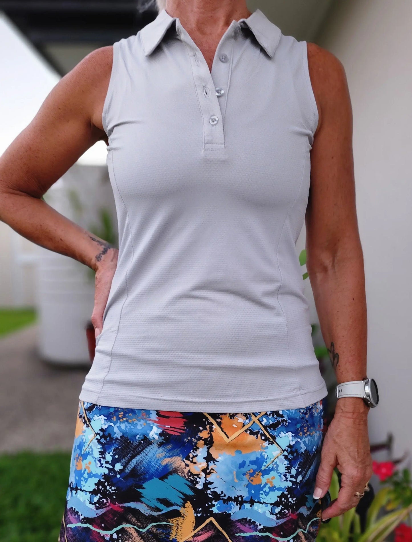 Ladies Sleeveless Polo - gmaxx