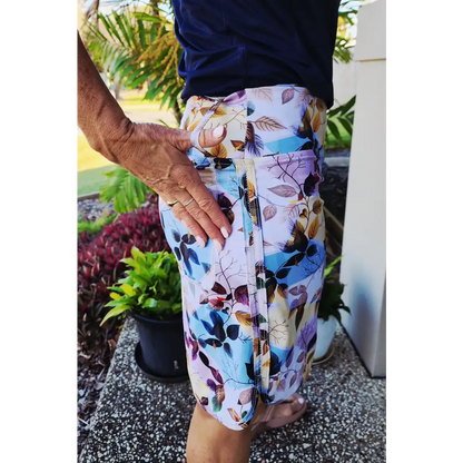 Laini Longer Skort with Pockets - amazing floralm design. XS - Skorts