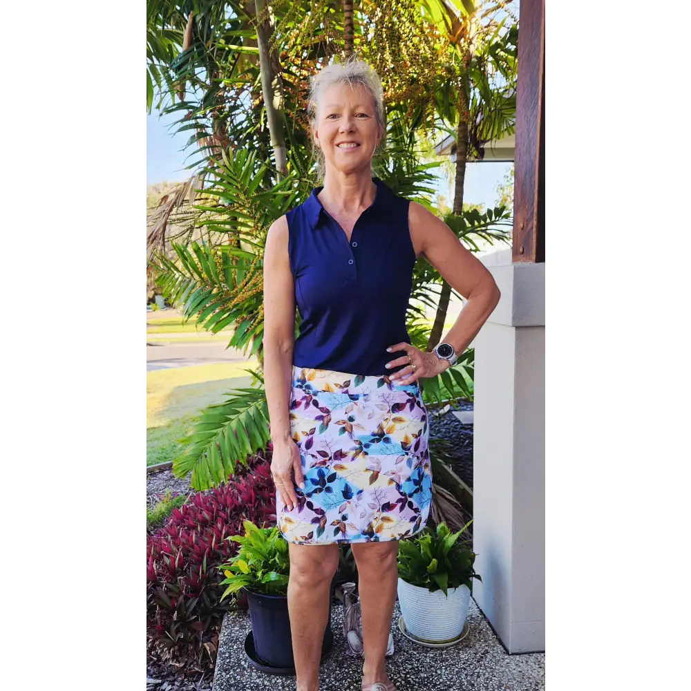 Laini Longer Skort with Pockets - amazing floralm design. XS - Skorts