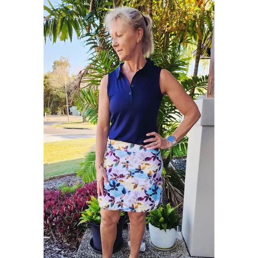 Laini Longer Skort with Pockets - amazing floralm design. XS - Skorts