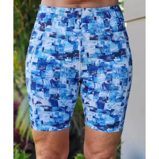 Mia Bike Short - with pockets, blue print