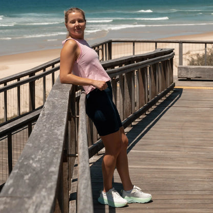 Gmax Navy Bike shorts - High waist, wide waistband for total support . Two side pockets plus a Coin pocket in the waist band.