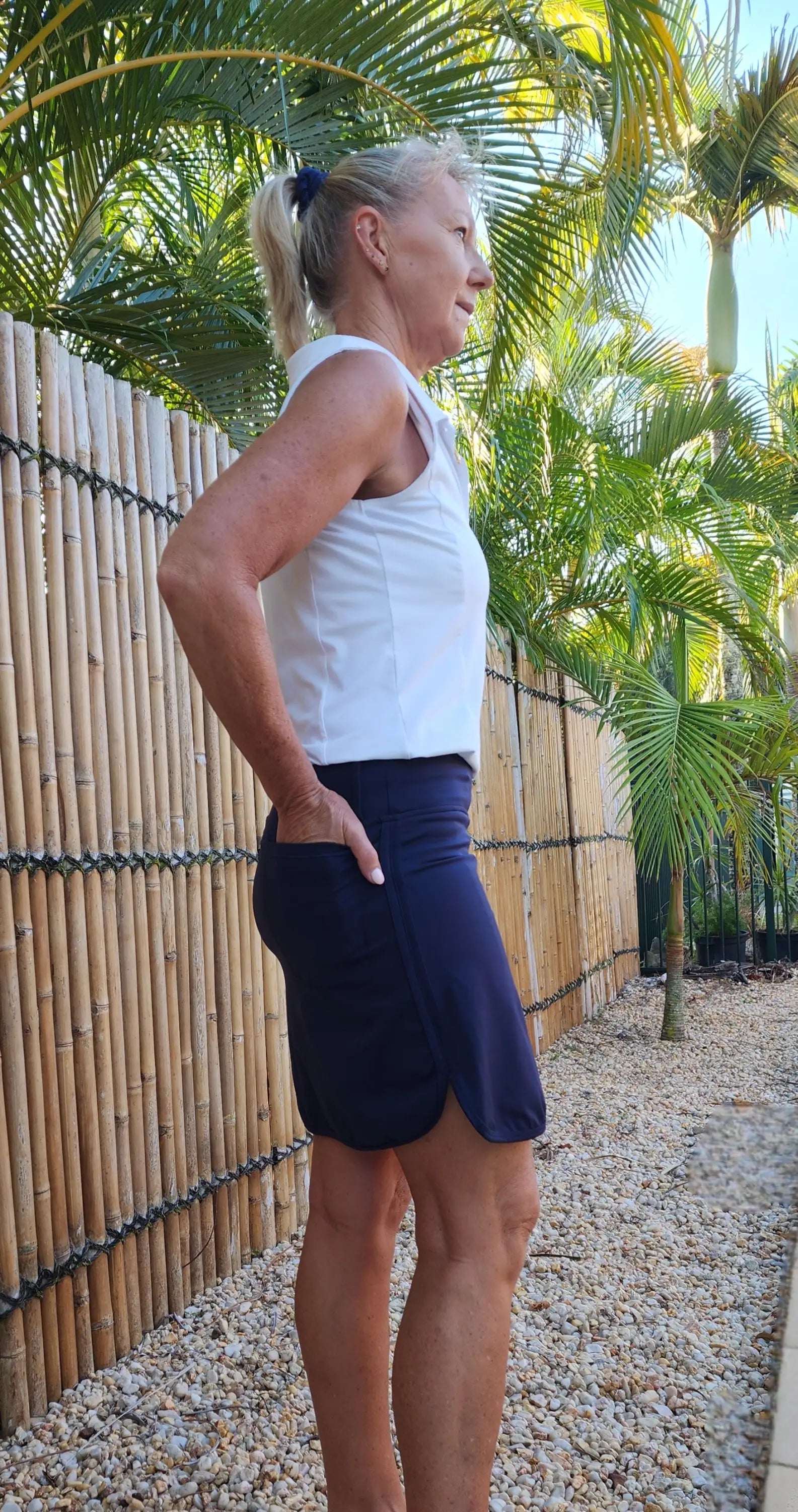 Navy Longer Skort with Pockets - Skorts