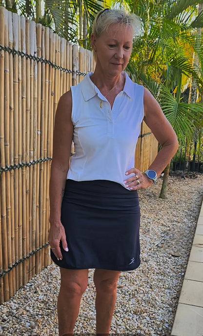 Navy Longer Skort with Pockets - Skorts