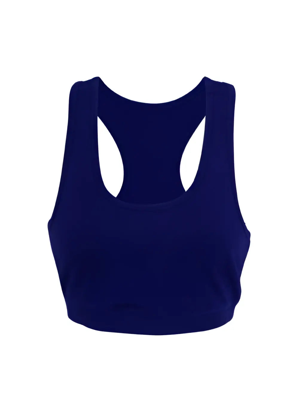 Navy Racer Back Crop Top - 8 / Navy - Crop Tops