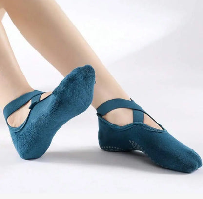 Non Slip Yoga Socks - Teal - Socks