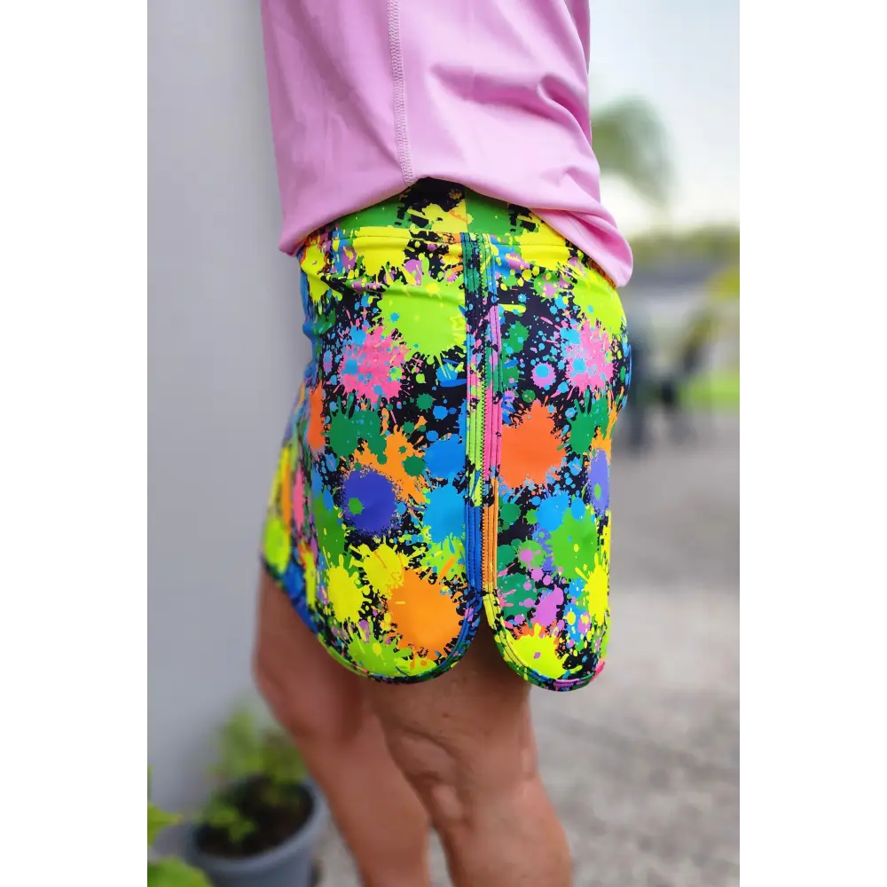 Paint Splatter Print, Neon Colours, Golf, Pickleball, Tennis Skort/ Skirt 