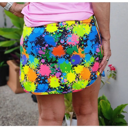 Paint Splatter Print, Neon Colours, Golf, Pickleball, Tennis Skort/ Skirt 